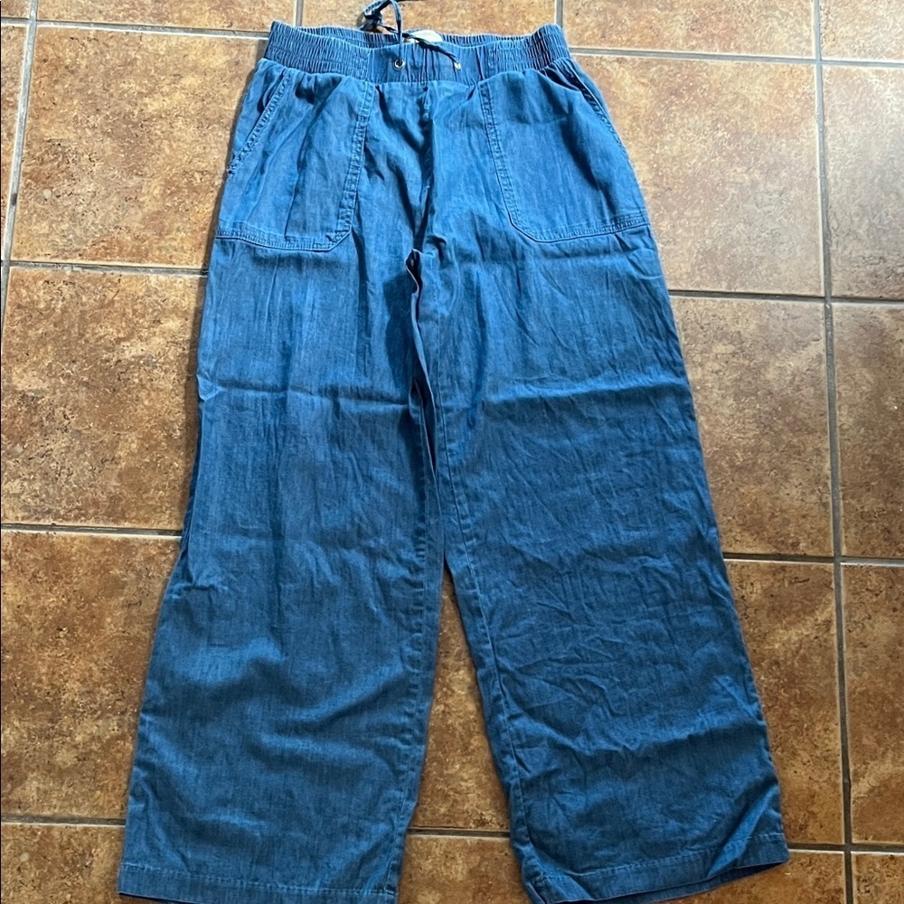 Micheal Kors Denim Chambray Soft Tie Waist Denim Size S/P